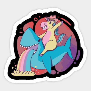 Shark rider horse Sticker